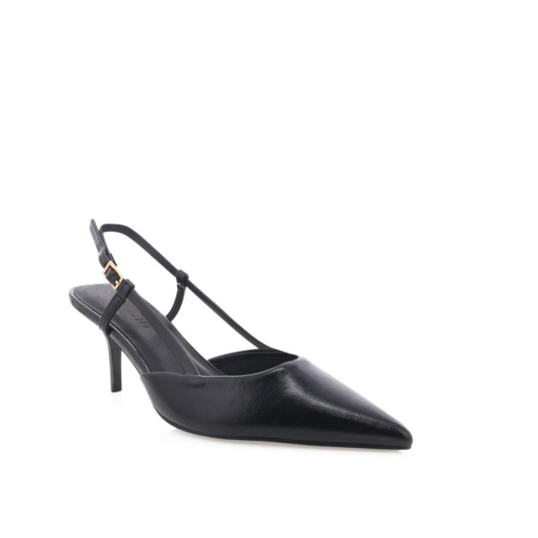 Yasira Slingback Heels | Black Patent