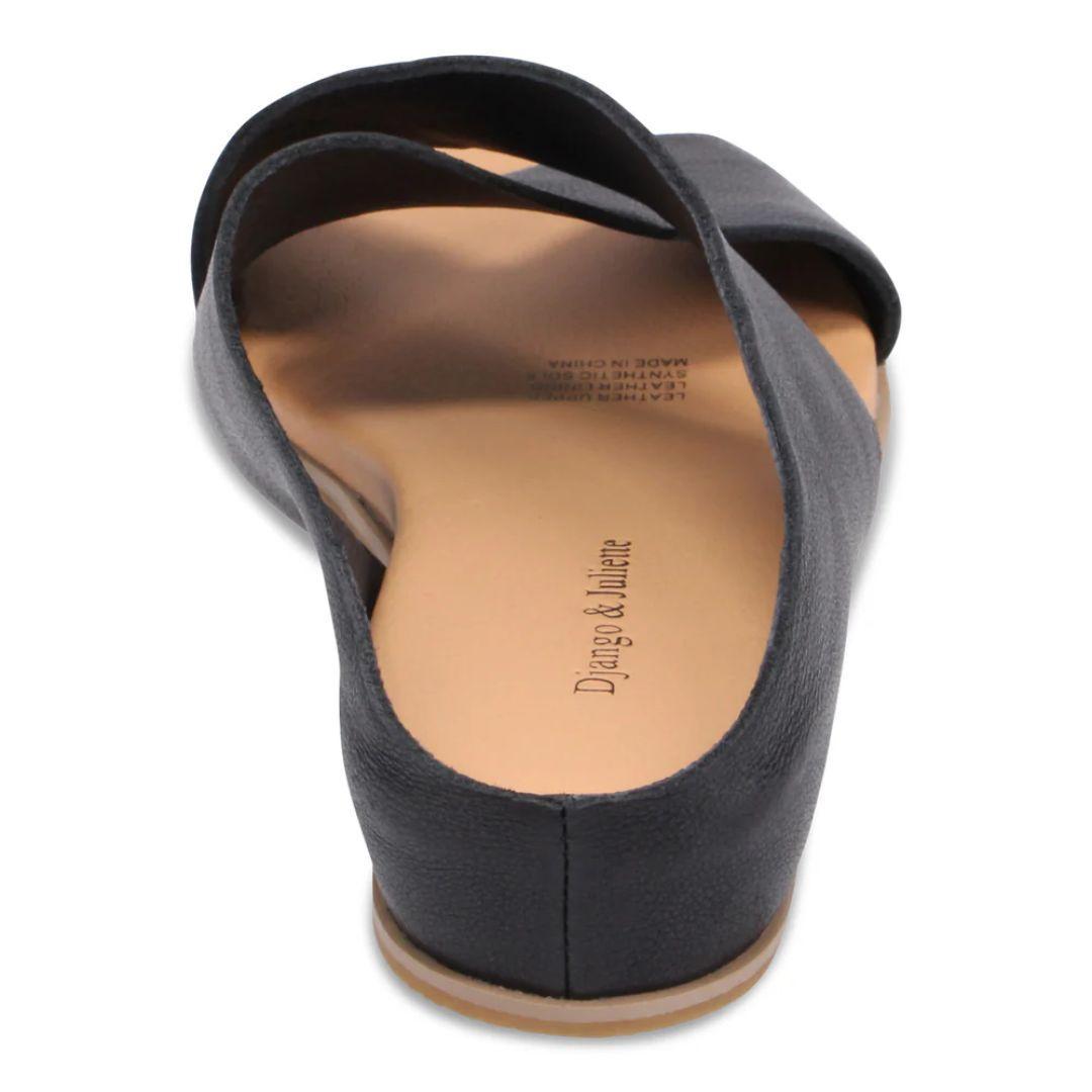 Harli Leather Crossover Sandal | Black