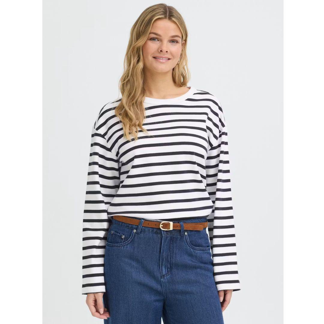Bree Long Sleeve Top | Navy Stripe