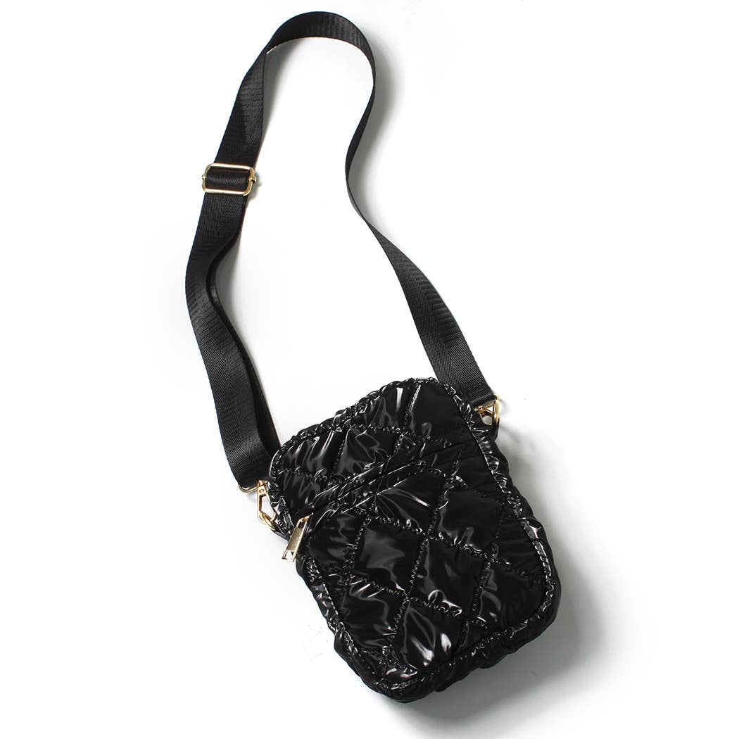 Glossy Puffy Mini Crossbody Bag - 27-EBG10714