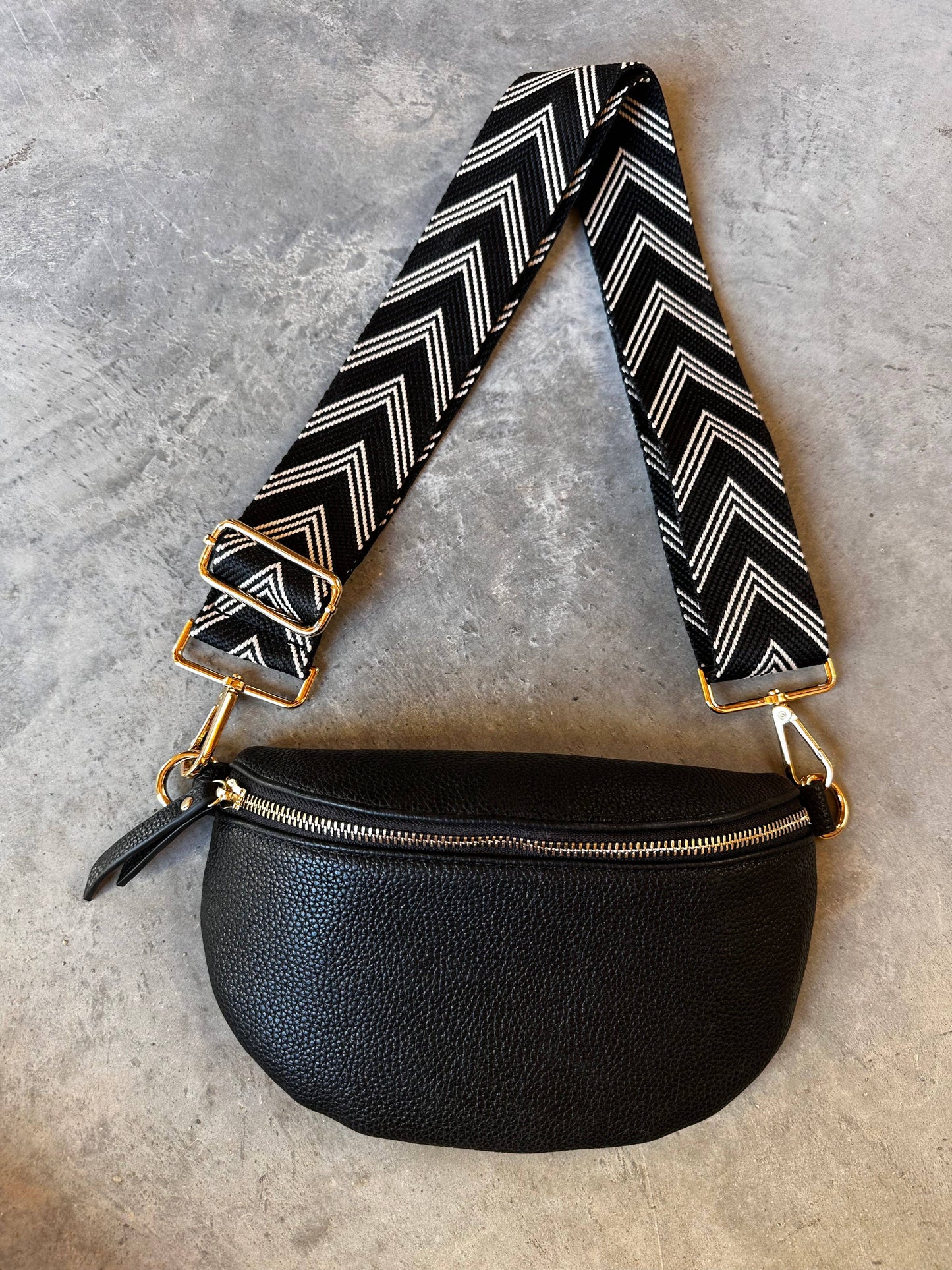 Justine Brooks Design - Black Chevron Bag Strap