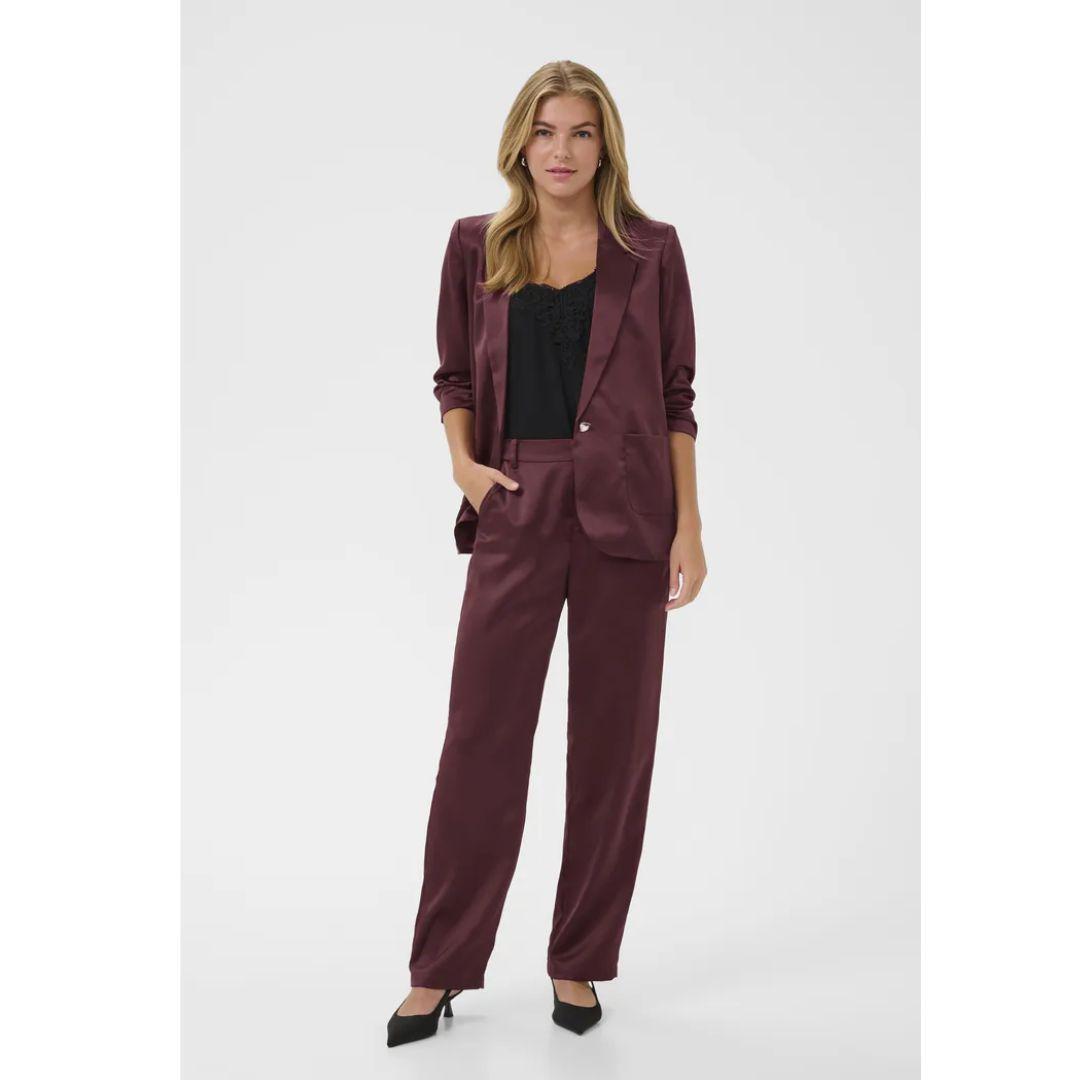 Cocamia 3/4 Sateen Blazer - Zinfandel