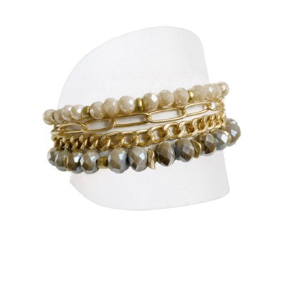 Multi Strand Glass Bead Chain Bracelet