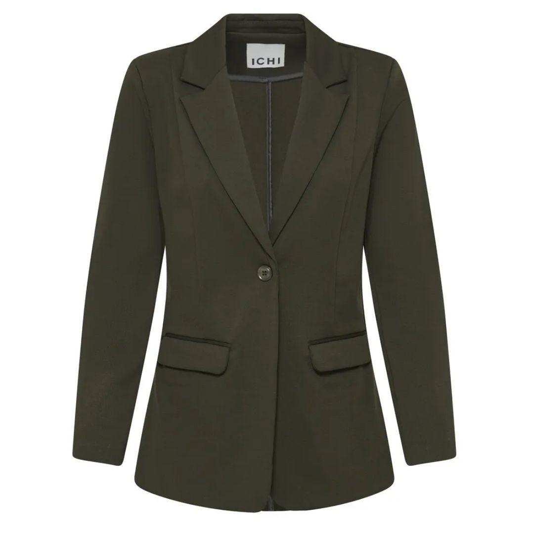 Kate Tailored Long Blazer | Rosin Green