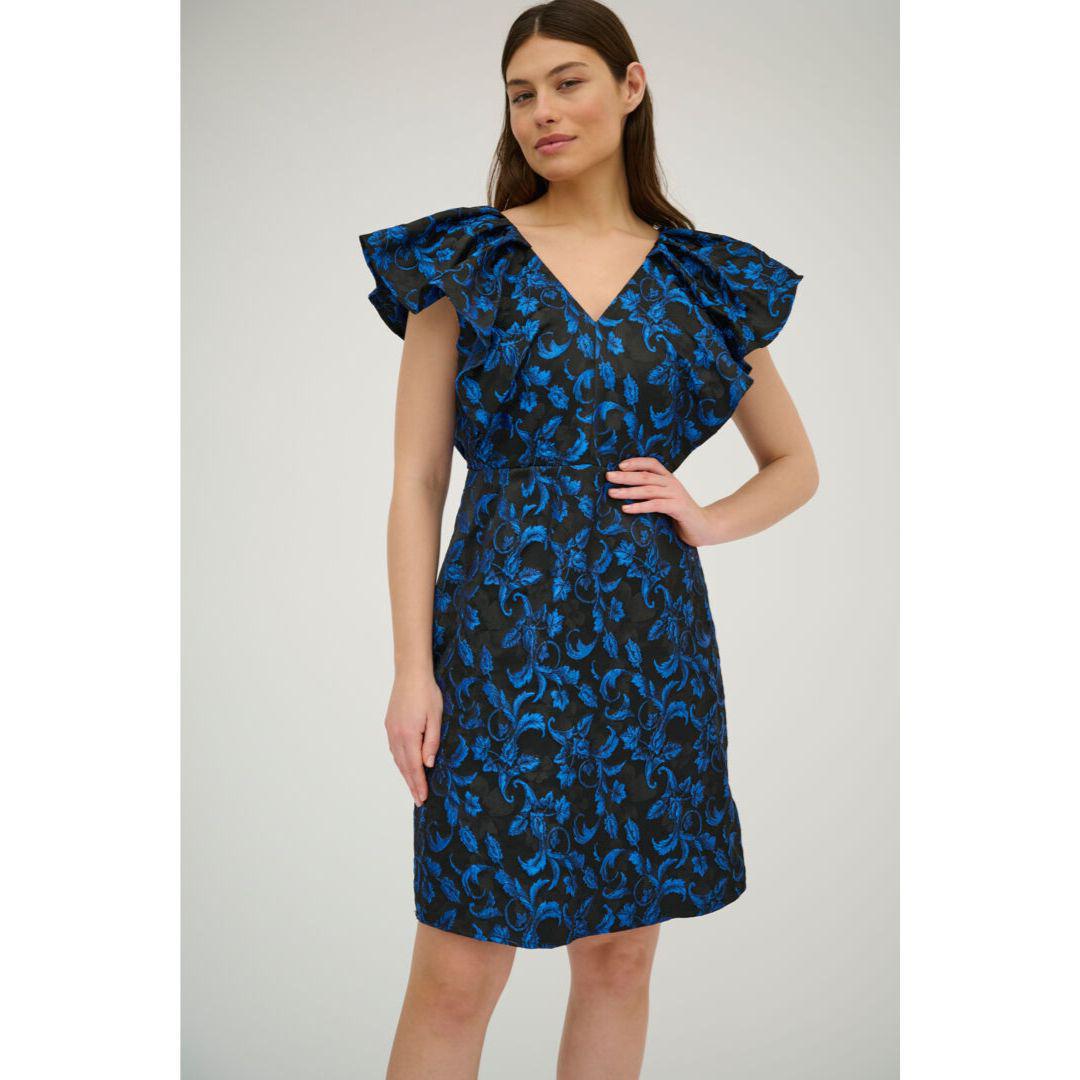 Astro Flounce Dress - Blue Flower