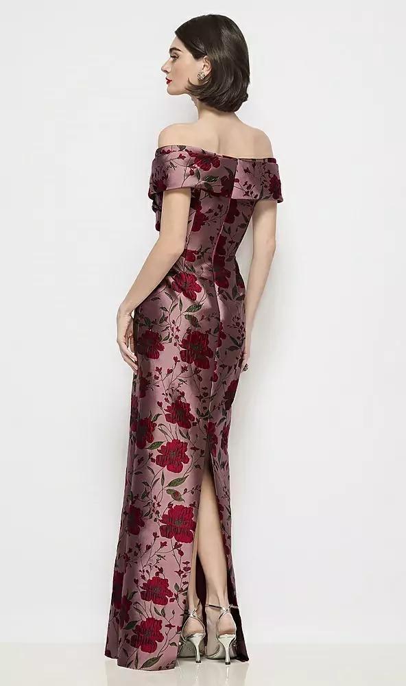 Alfred Sung Constance Gown | D887WRB | Wild Rose Brocade
