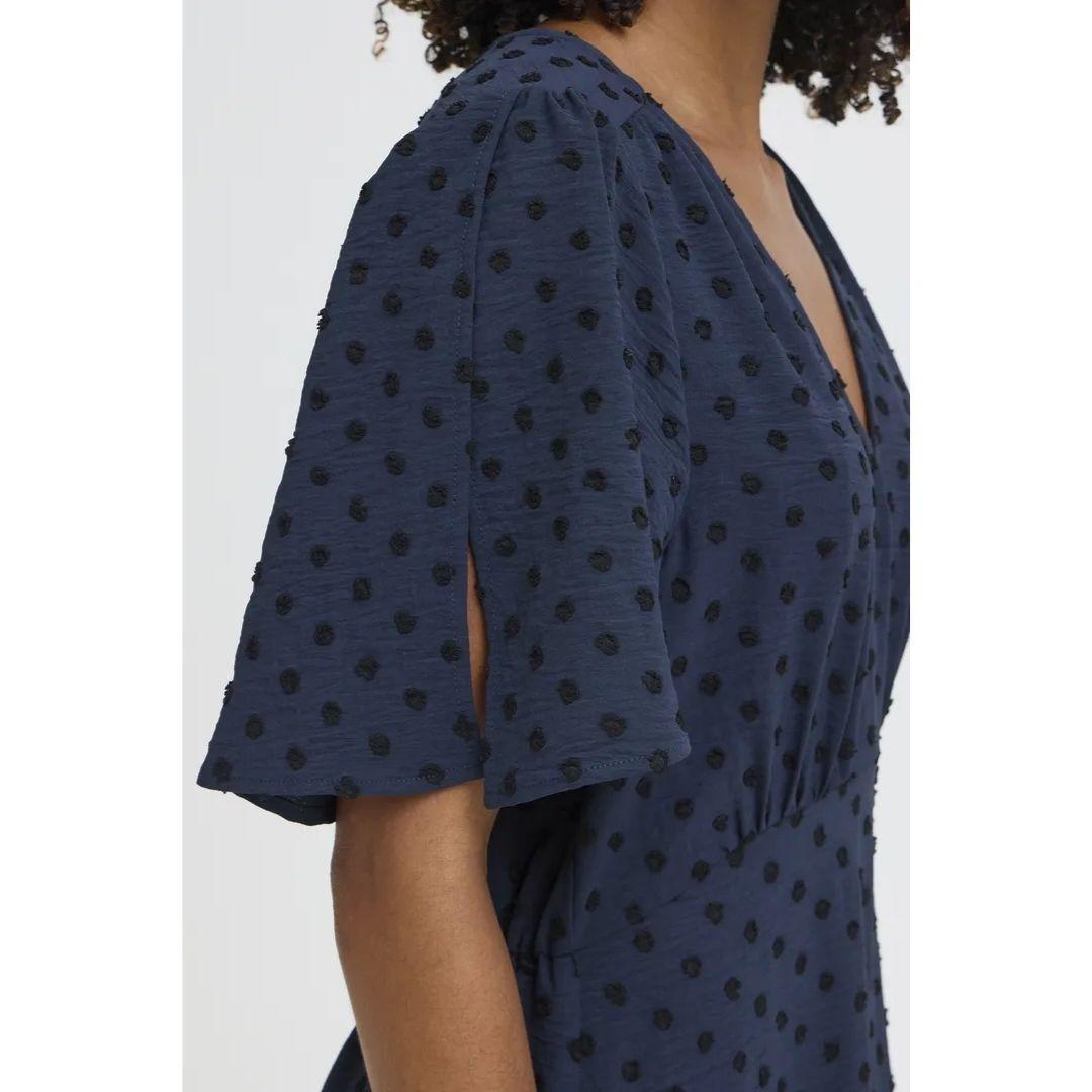 Zabby Dress - 20122959 - Navy Polka