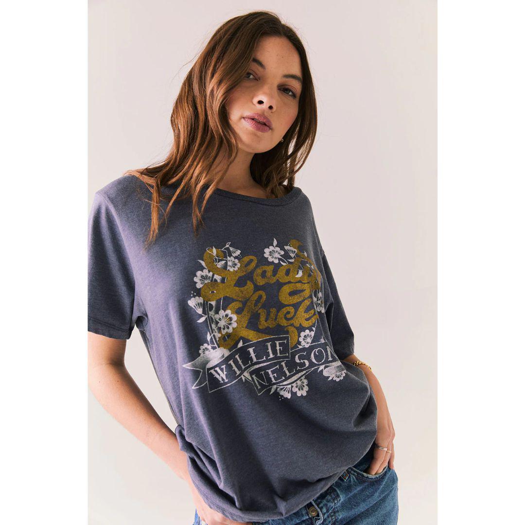 Willie Nelson Lady Luck Tee – Avalon Blue