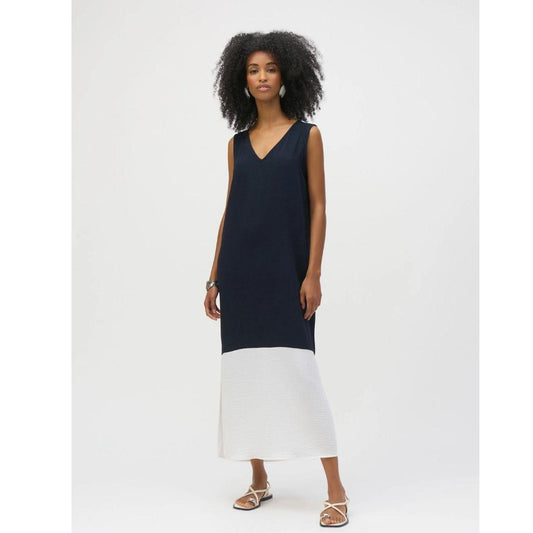 Gauze Color Block Straight Dress - 252030 - Midnight Vanilla