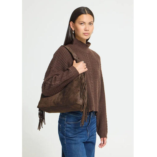 ICHI Elba Fringe Bag | 20127022 | Coffee
