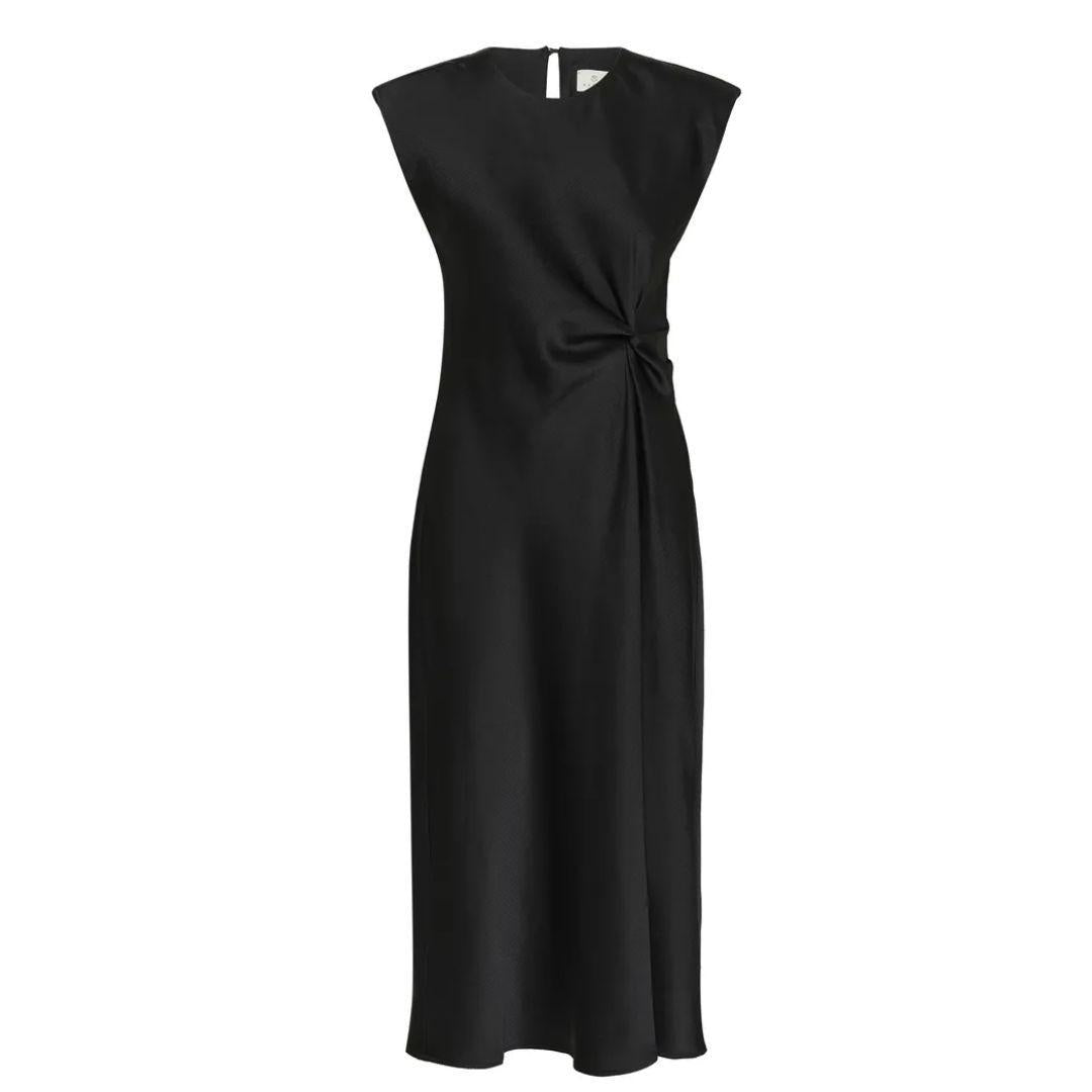 Pristina Satin Knot Midi Dress