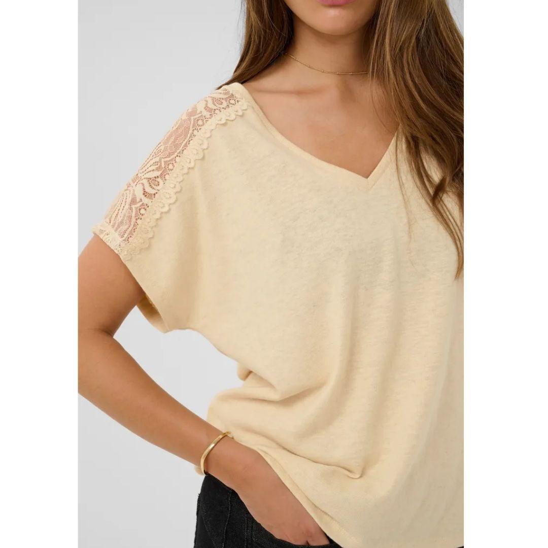 CREAM CLOTHING Tammi T-Shirt | 10615127 | Sand Melange