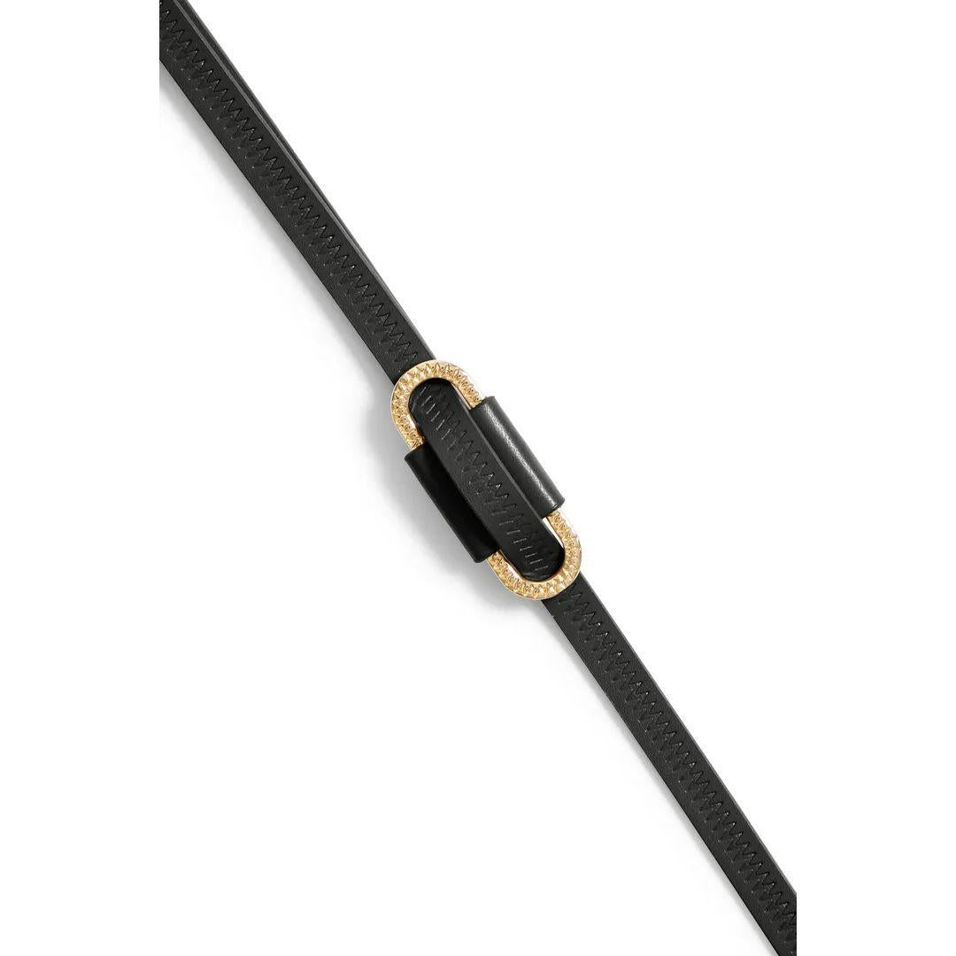 Nette Thin Gold Buckle Belt | Black