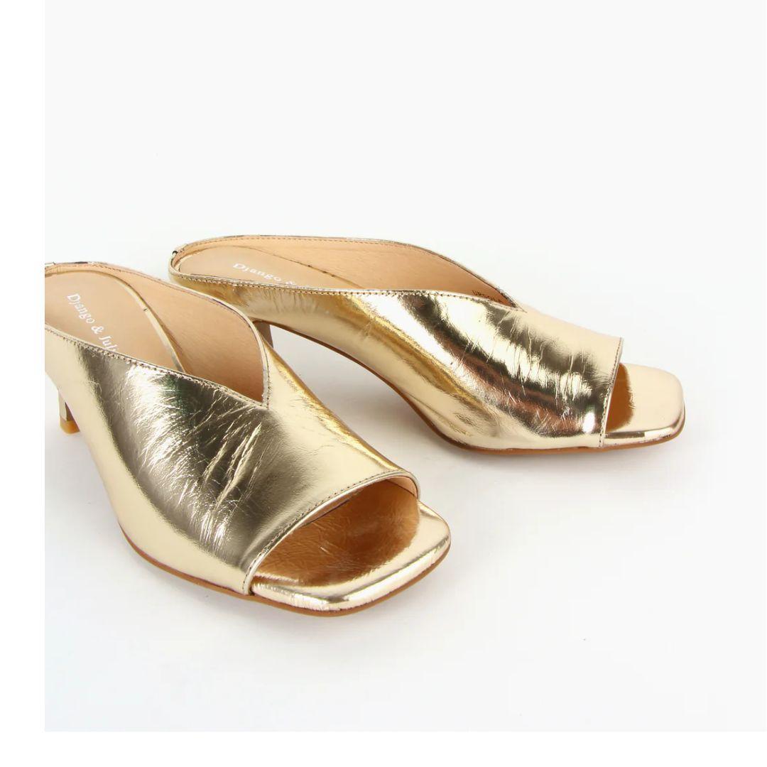 Ursola Gold Foil Mule Sandal