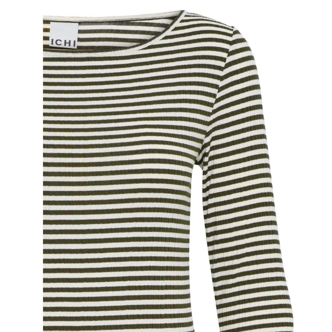 ICHI Cella Long Sleeve Stripe Top | 20122819