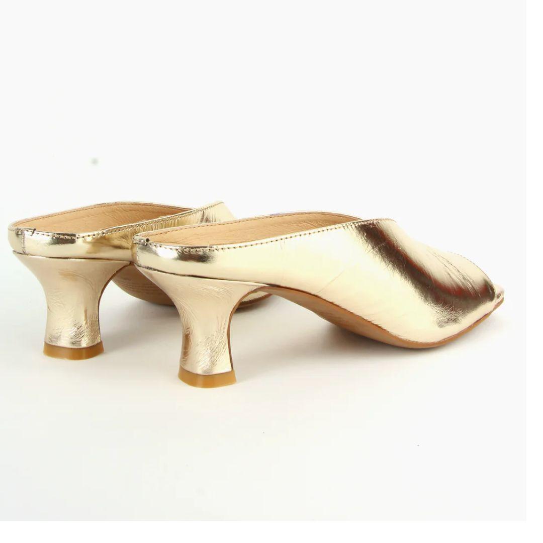 Ursola Gold Foil Mule Sandal