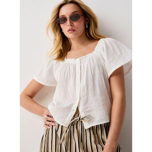 Foxa Short Sleeve Top - 20125883 - Cloud Dancer
