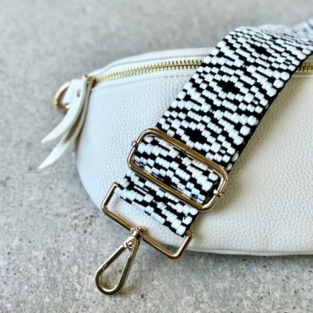 Crossbody Bag Strap - Black & White