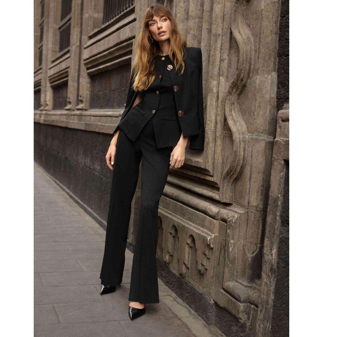 Scuba Crepe Knit Pants - Black