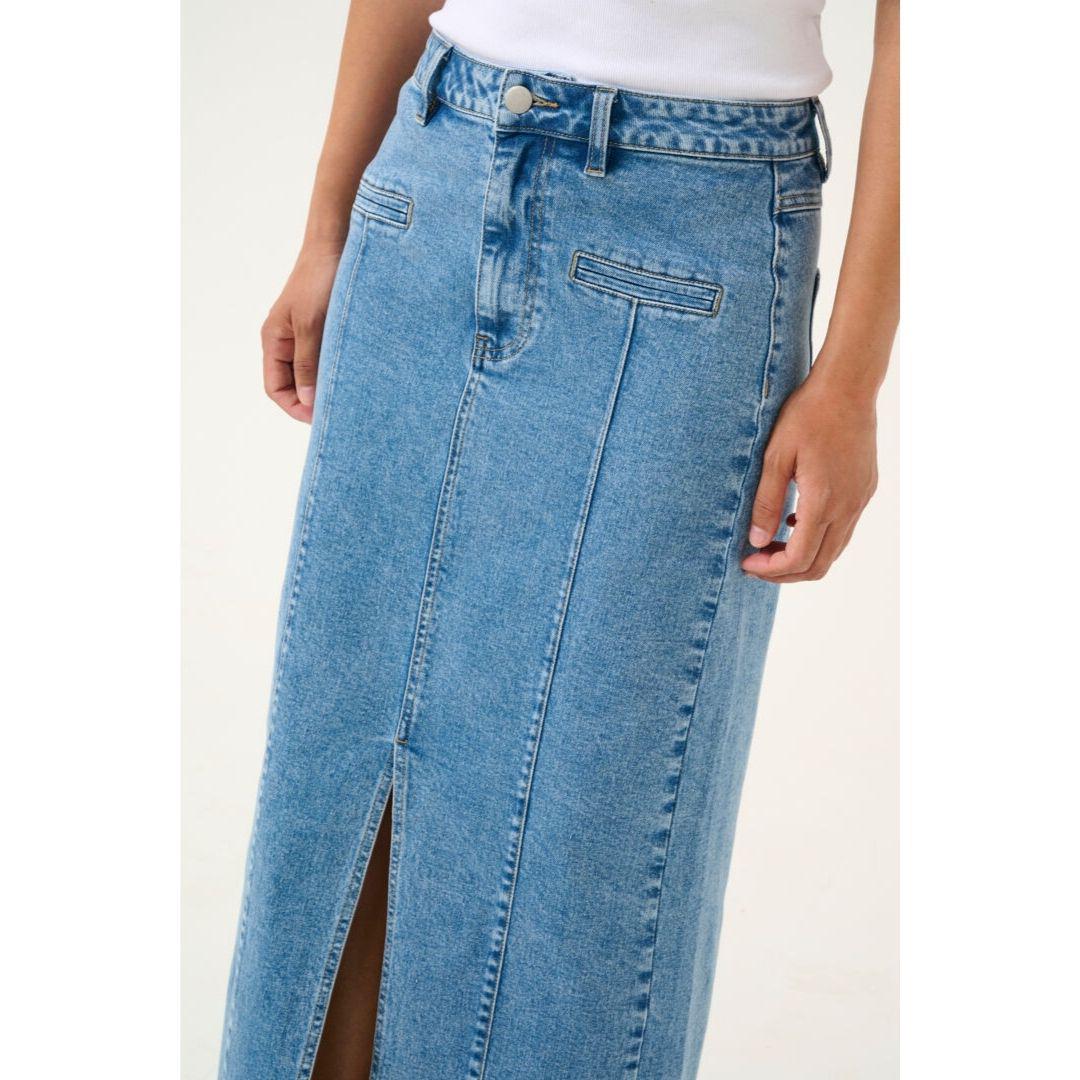 Throa Denim Skirt - 10509351 - Medium Blue