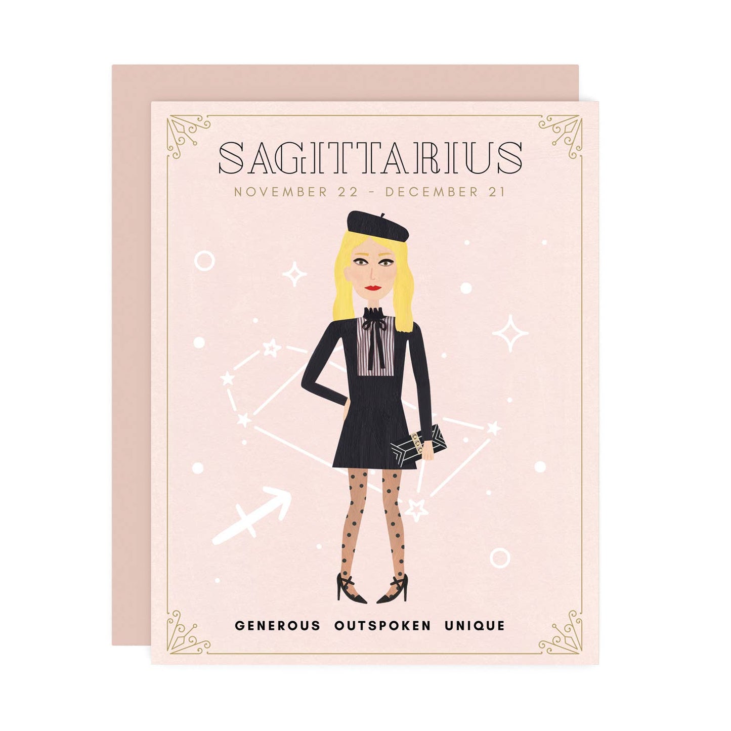 Sagittarius Zodiac Babe Greeting Card