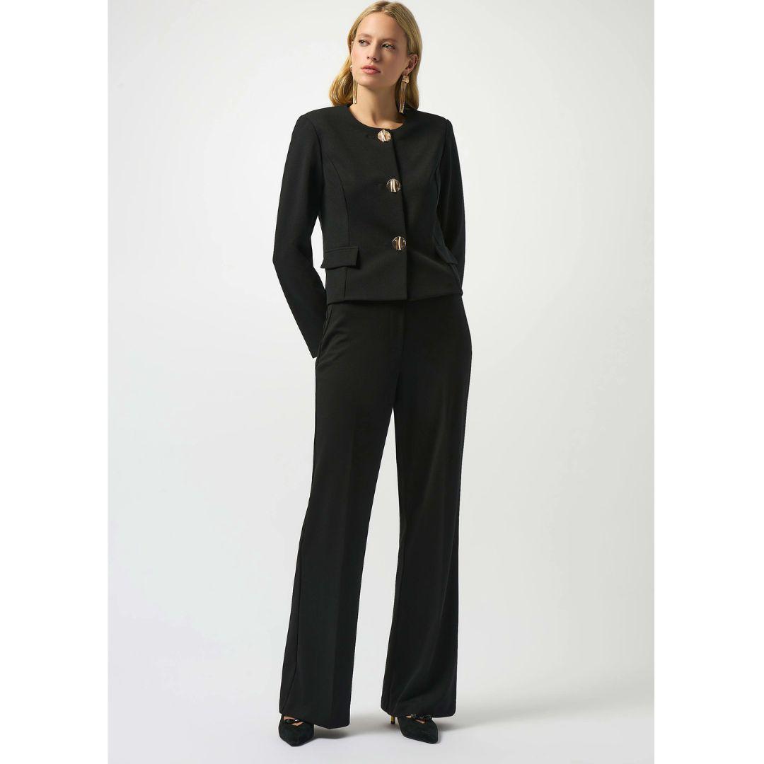 Scuba Crepe Knit Pants - Black