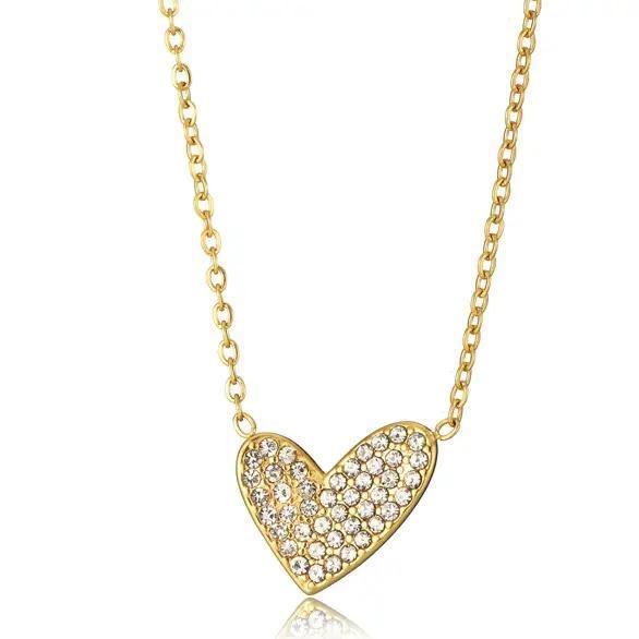 Love Origami Pavé Pendant Necklace
