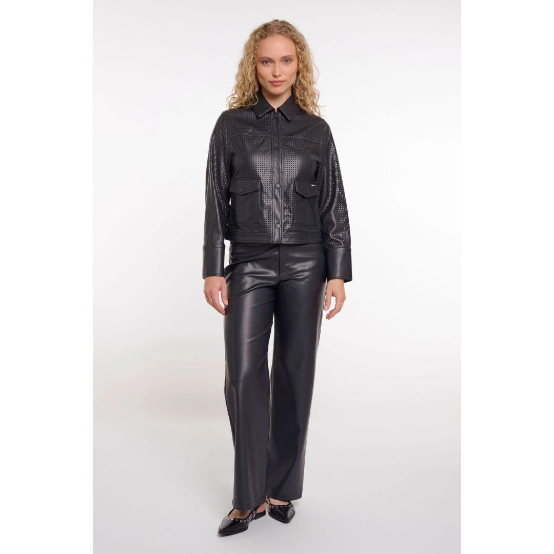 Nandi Faux Leather Cutout Jacket