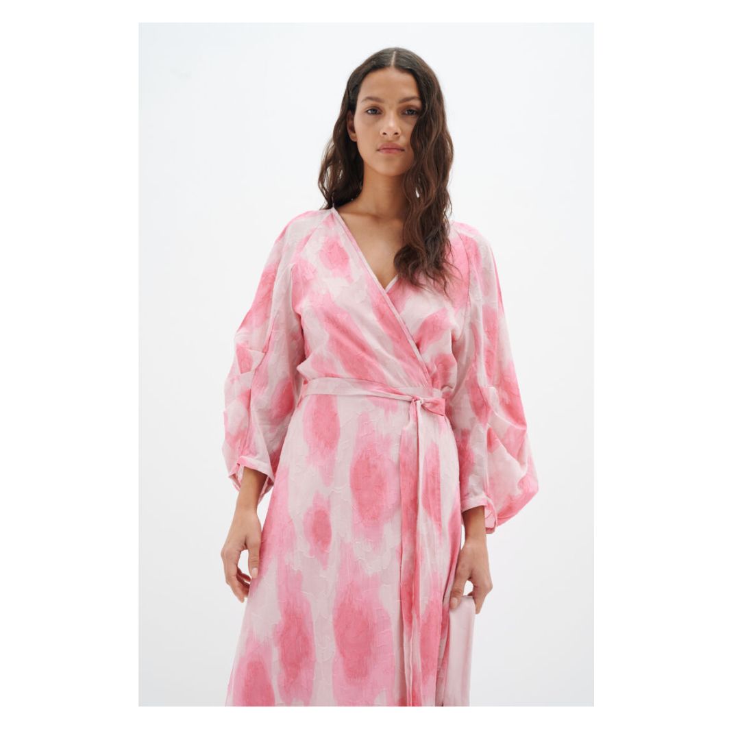 Dimitra Wrap Dress - 30108142 - Pink Soft Shadow