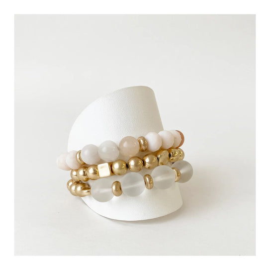 Peach Beaded Bracelet - 3234-MXP-G