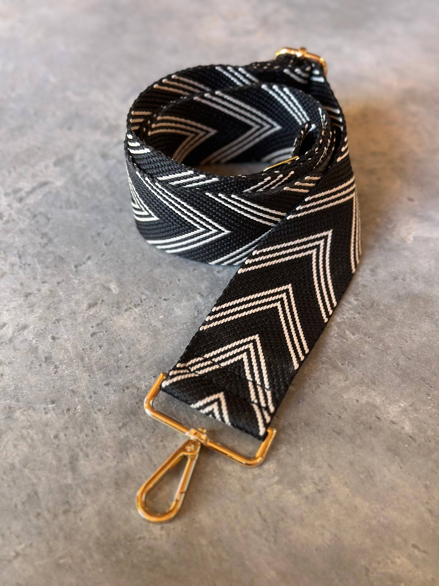 Justine Brooks Design - Black Chevron Bag Strap