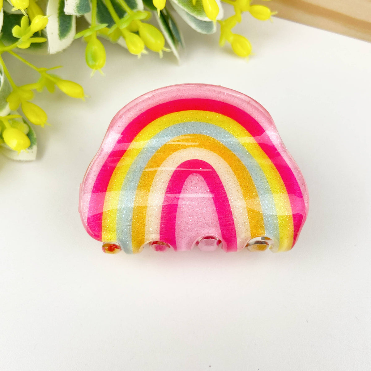 Fruit Rainbow Fun Hair Clip - Bright Rainbow - RainC