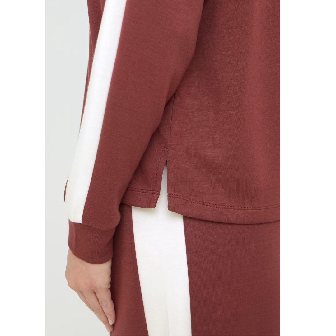 Aurora Stripe Travel Sweatshirt | Rum White Contrast