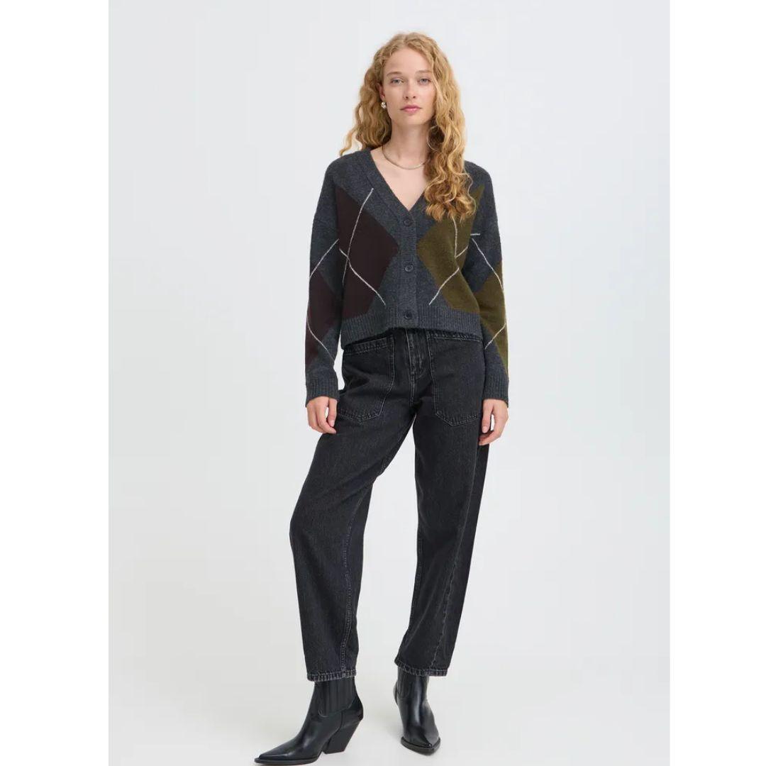 BYOUNG Osmilla Argyle Cardigan | 20819496 | Grey Multi