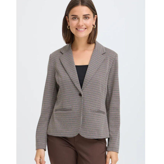 Babett Houndstooth Blazer | Hot Fudge