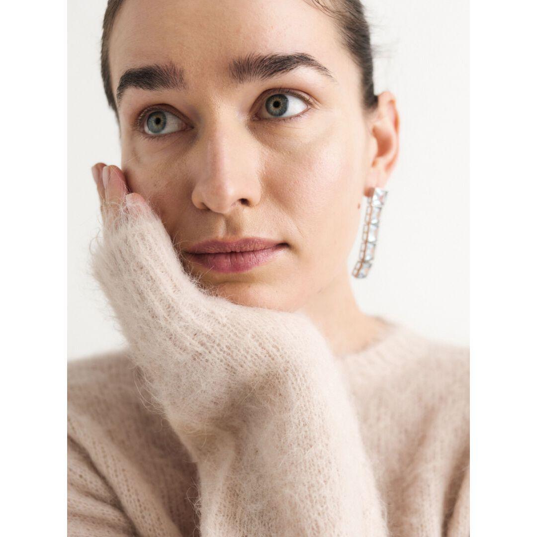 Sevan Square Rhinestone Drop Earrings