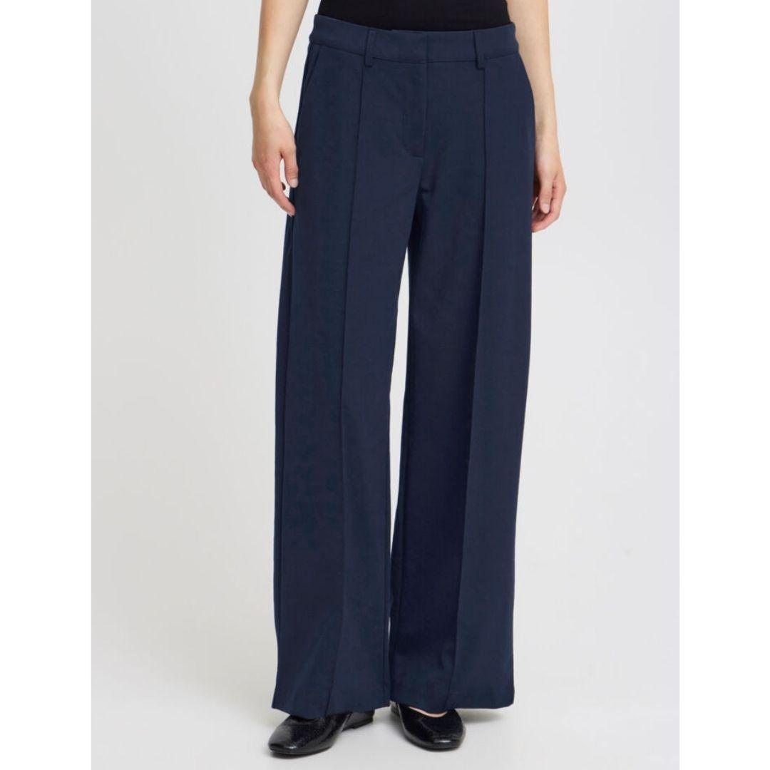 Kate Wide Seamed Trouser | Total Eclipse