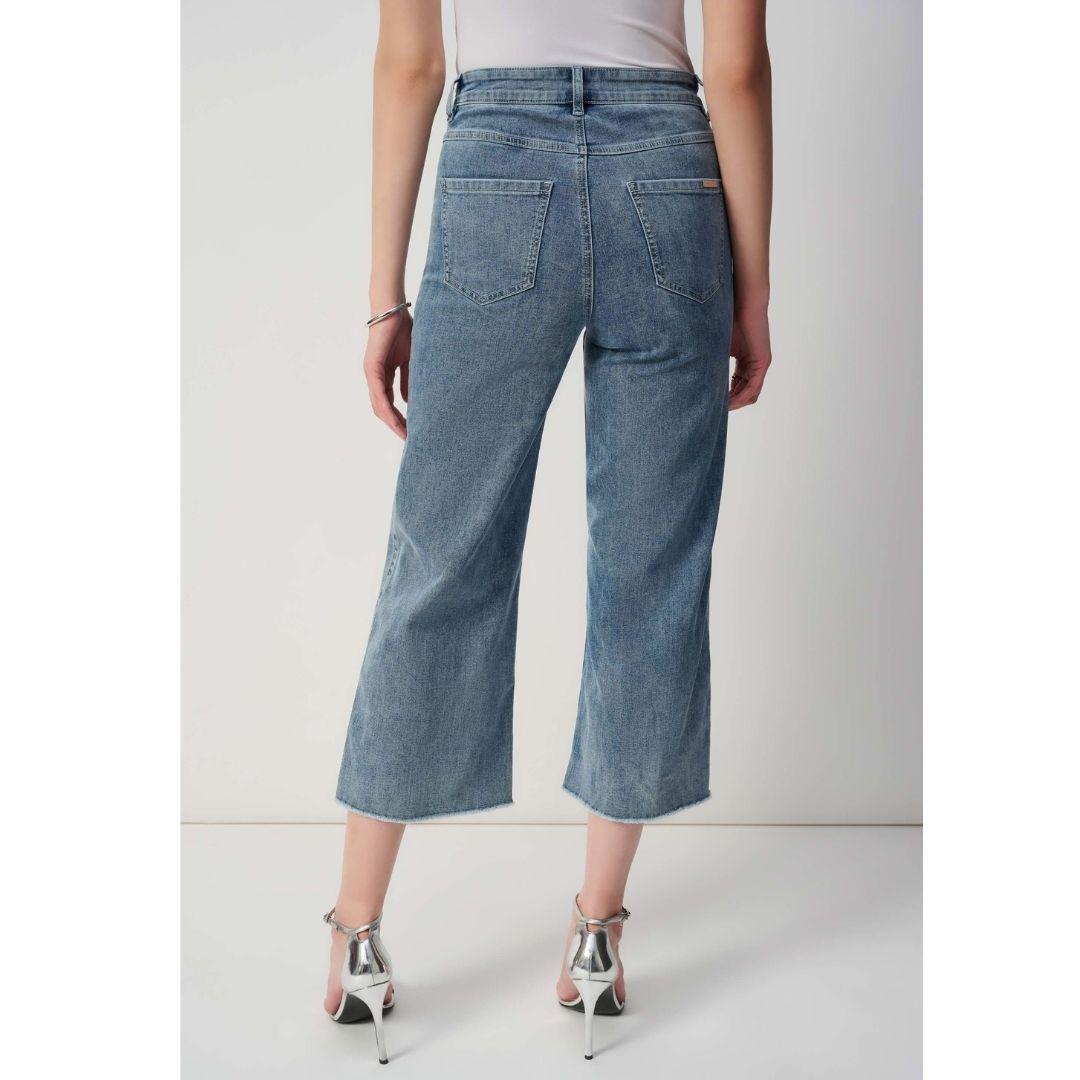 Culotte Jeans With Embellished Front Seam - 241903S25 - Vintage Blue