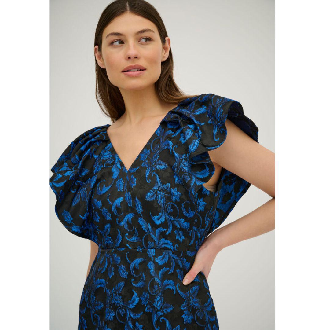 Astro Flounce Dress - Blue Flower