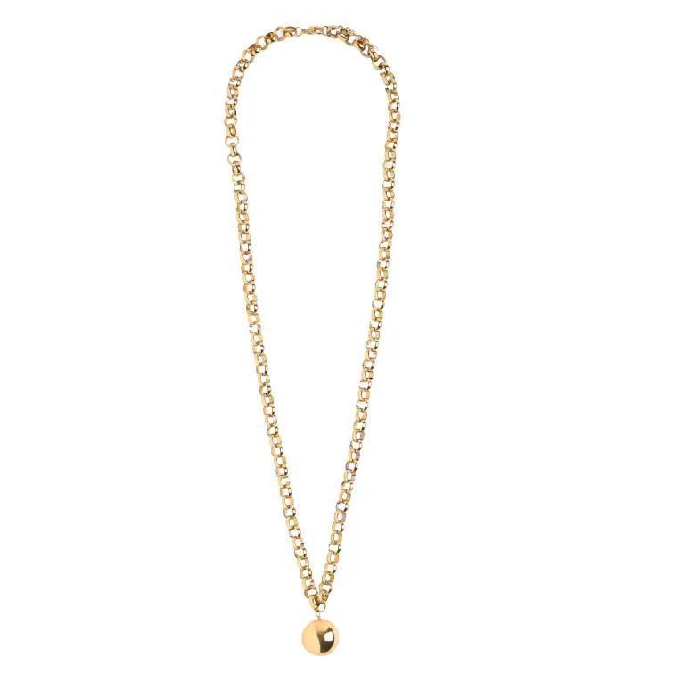 Aalia the Ball and Chain Sphere Necklace | Gold