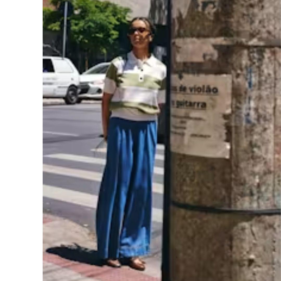 Archer Denim Wide Leg Drawstring Pants | Medium Blue