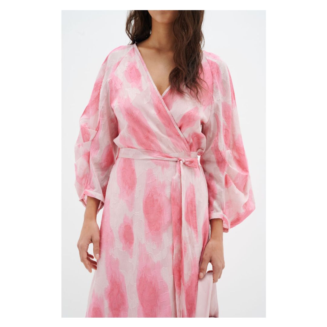 Dimitra Wrap Dress - 30108142 - Pink Soft Shadow