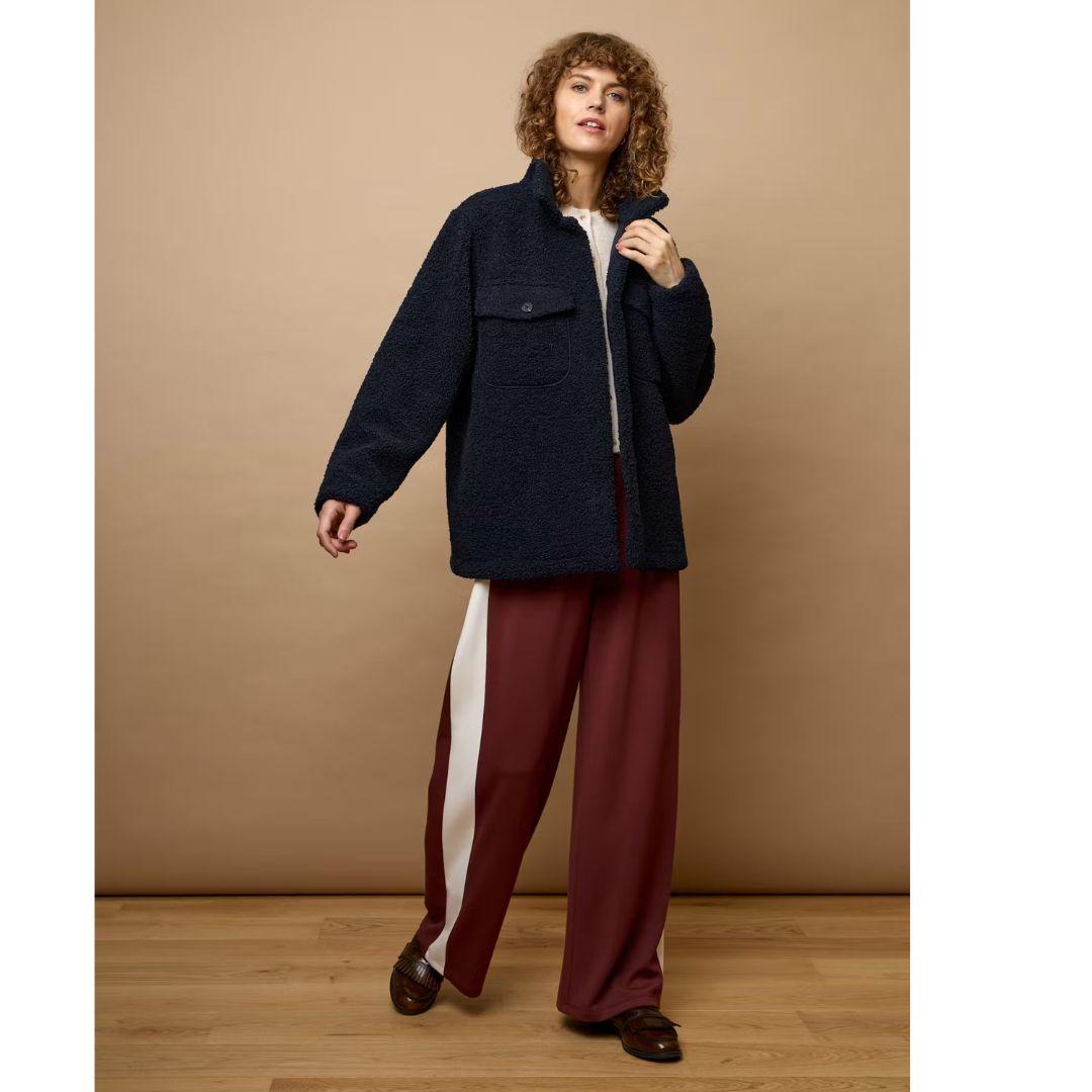 Aurora Stripe Travel Lounge Pants | Rum White Contrast