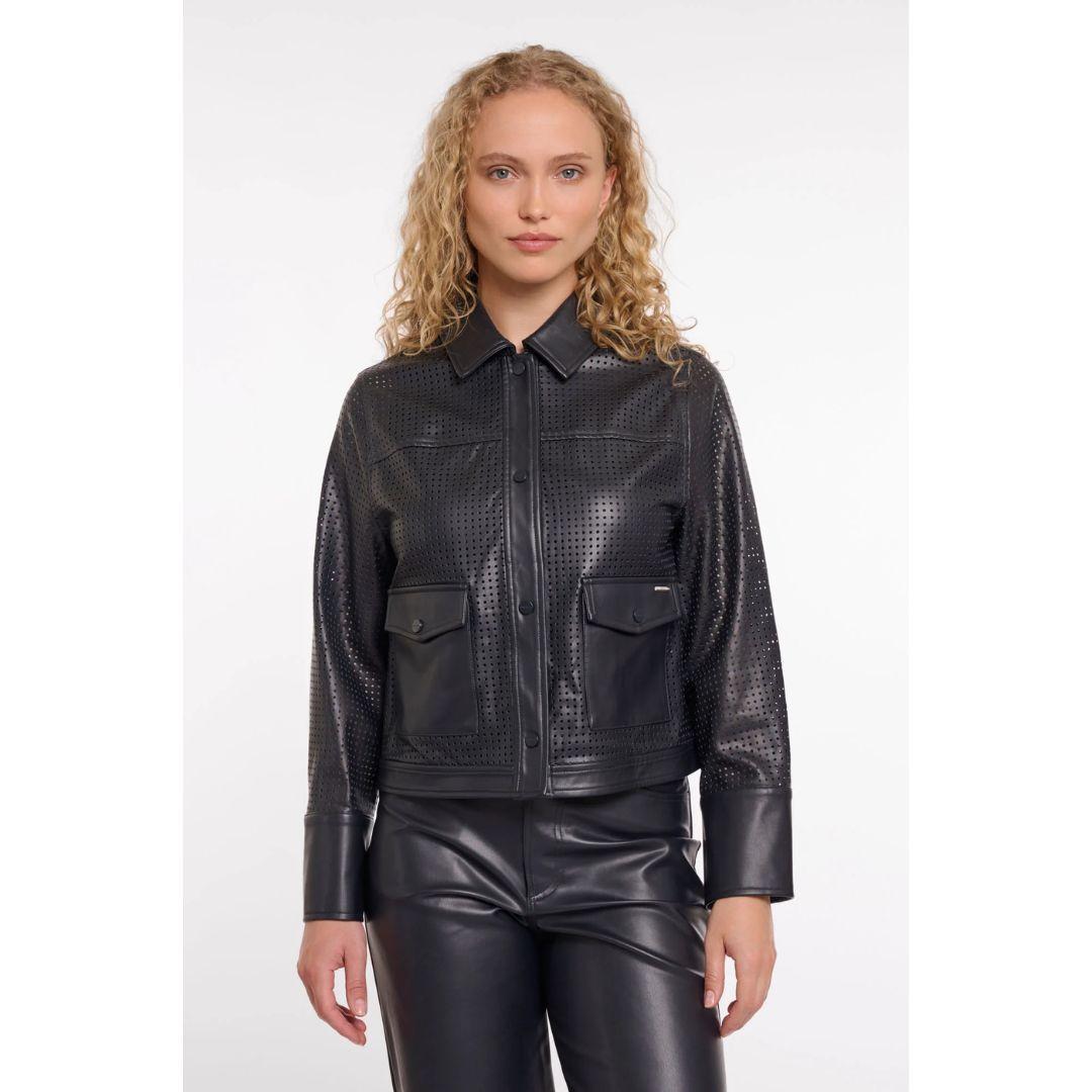 Nandi Faux Leather Cutout Jacket