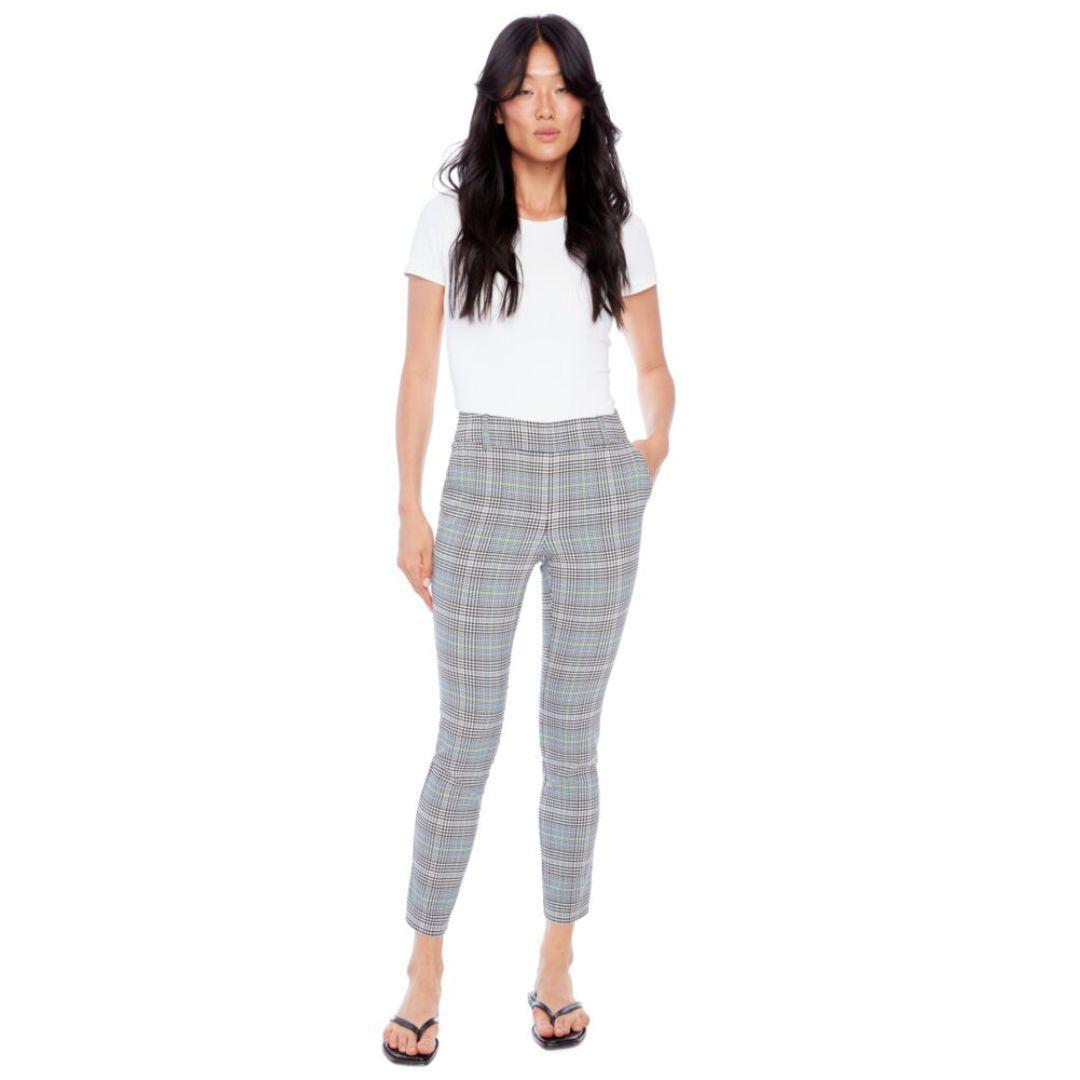 Gwyneth Crop Techno Pant - 256021 - Neon Plaid