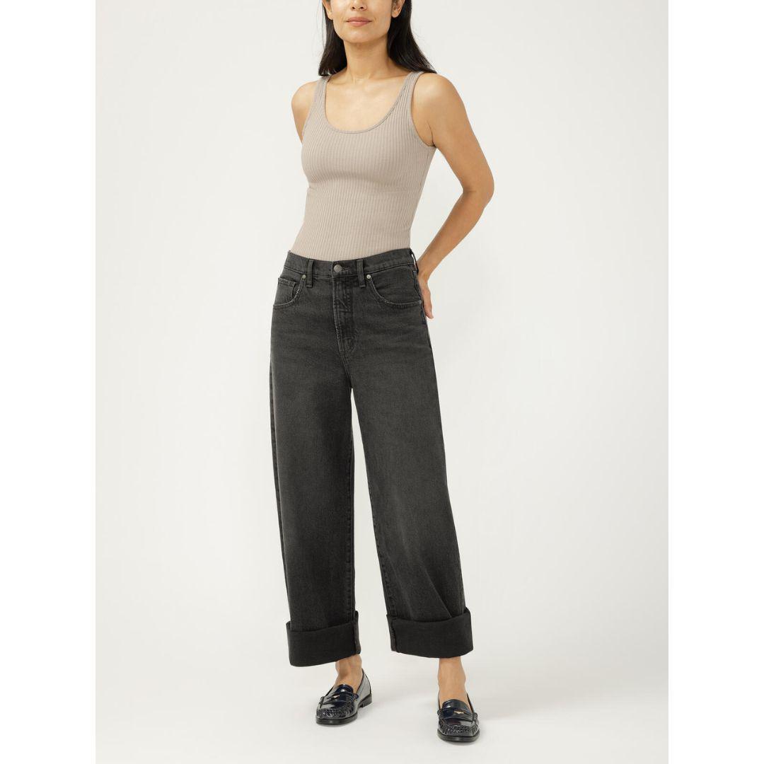 Be Easy High Rise Wide Leg Jeans - Onyx