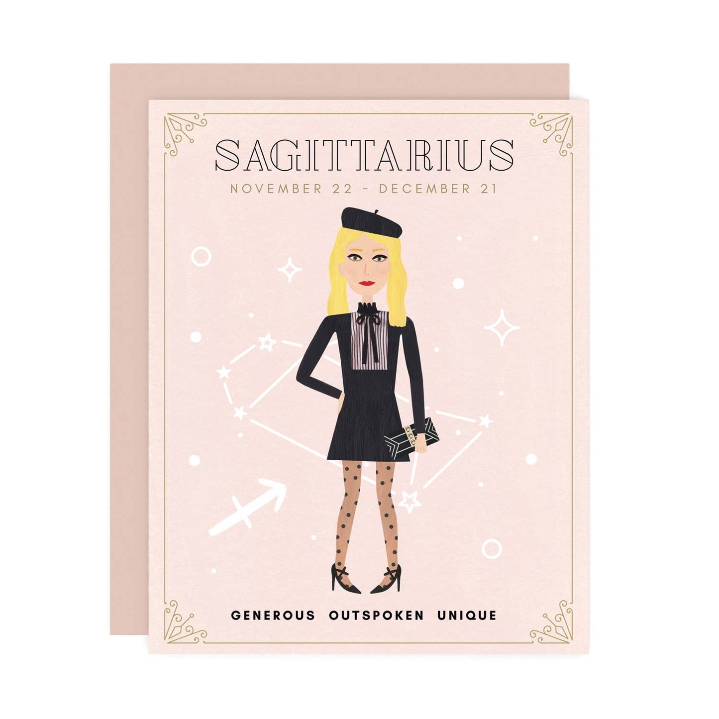 Sagittarius Zodiac Babe Greeting Card