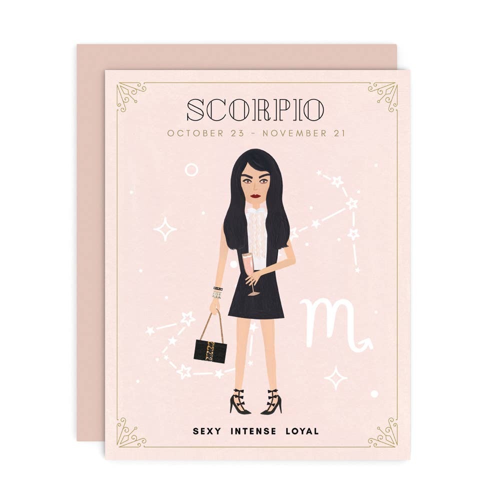 Scorpio Zodiac Babe Greeting Card