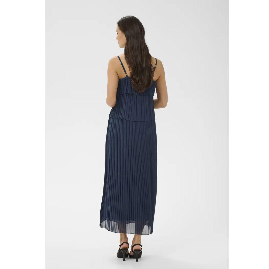 Kiera Plisse Dress | Midnight Marine