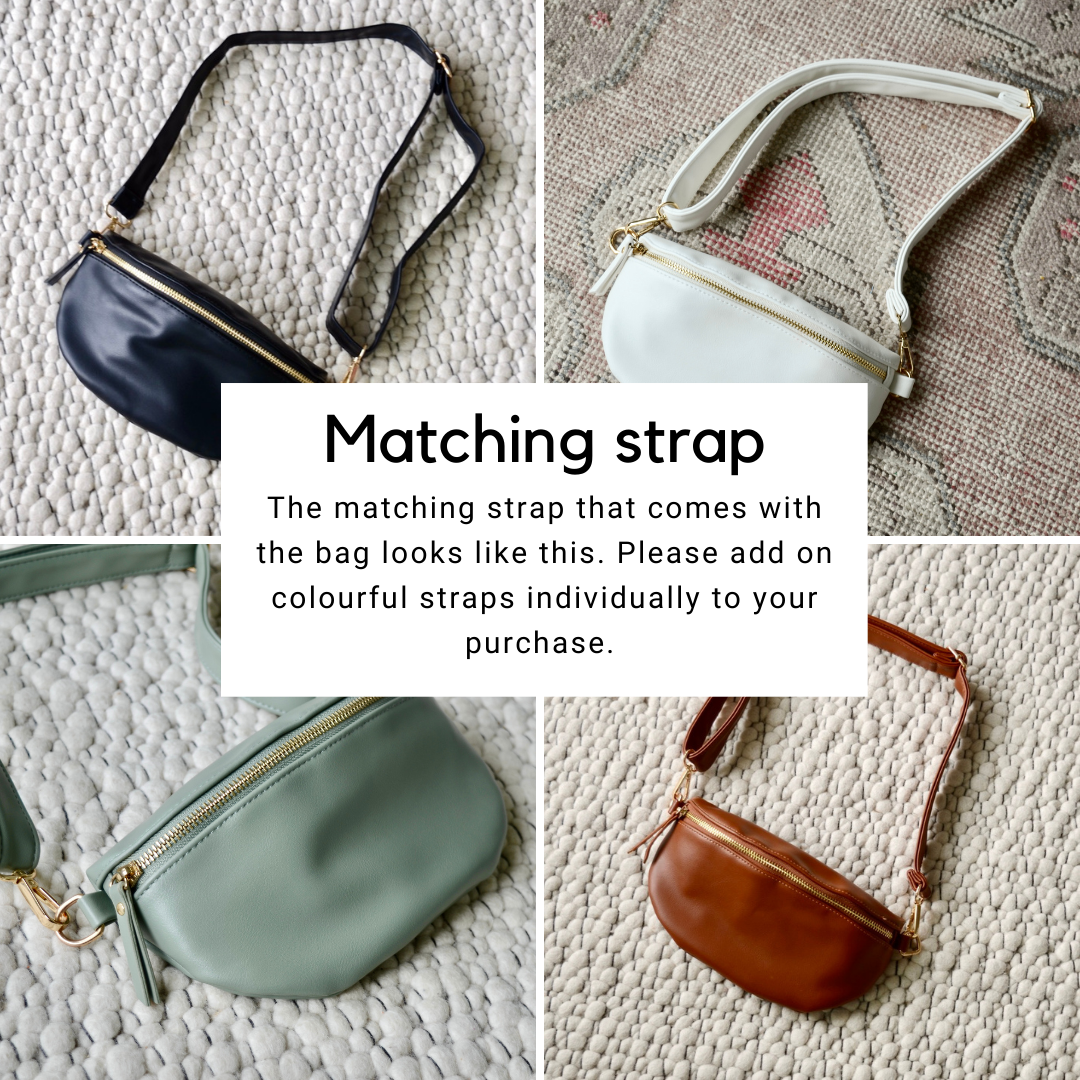 Faux Leather Crossbody Bag - White Cream